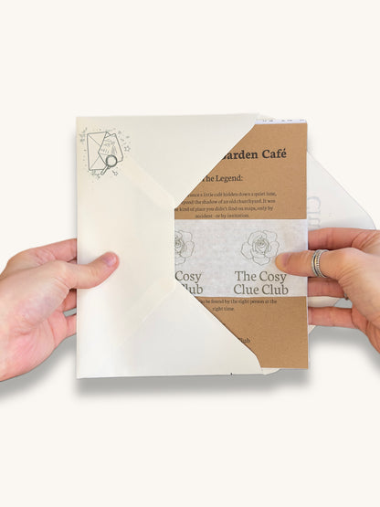 Mystery letter with physical clues and story cards from The Cosy Clue Club
